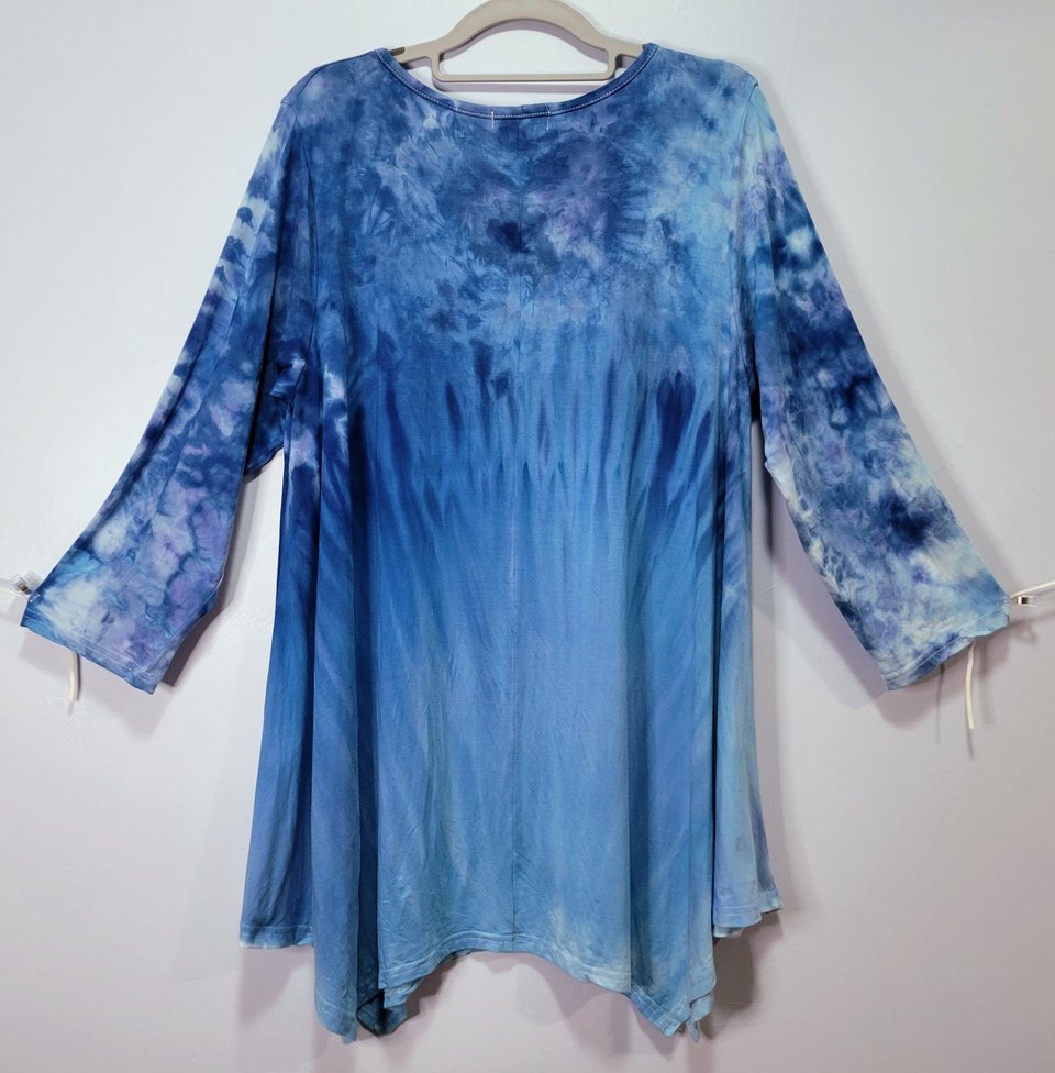1X 3/4 Sleeve Tunic, Blue Gravity
