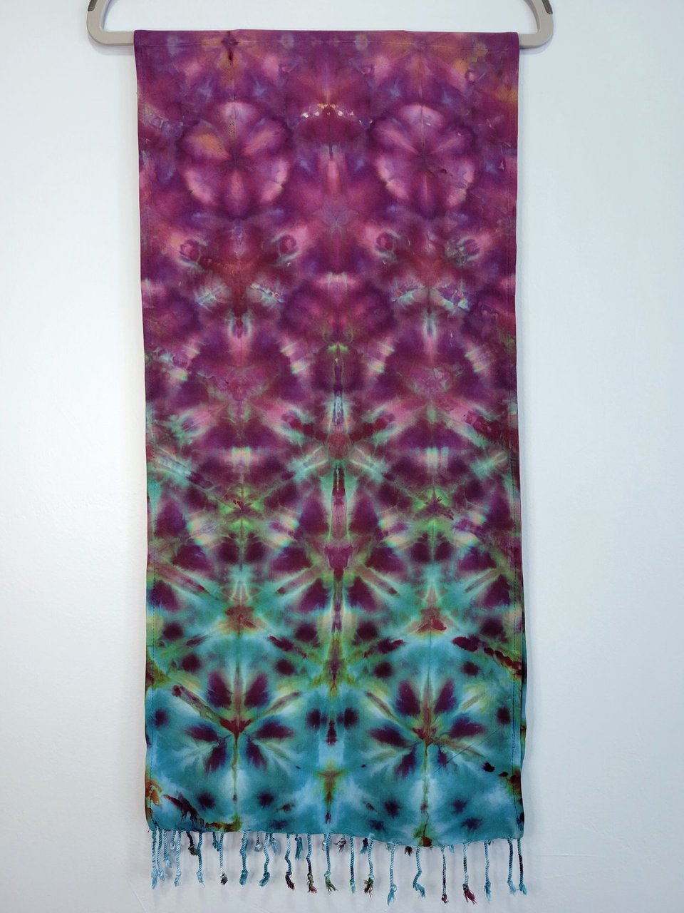 Scarf, Rayon, Strawberry Skies Shibori