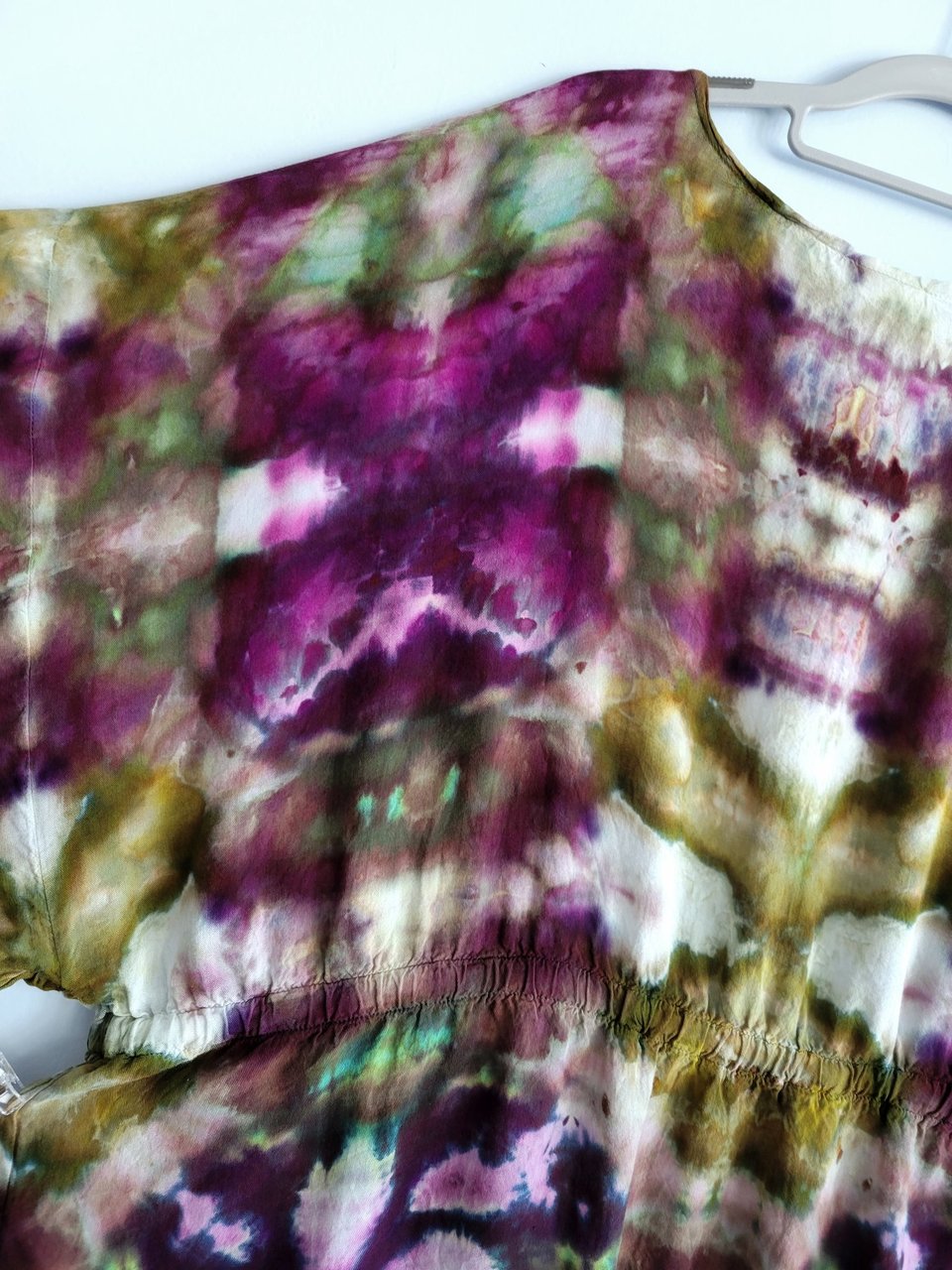 2X Kimono Robe, Eggplant & Avocado Shibori 