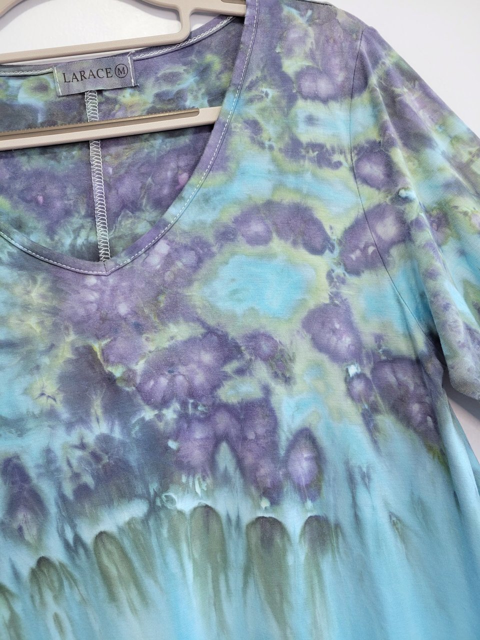 M Rayon 3/4 Sleeve Tunic, Mystic Blue Gravity