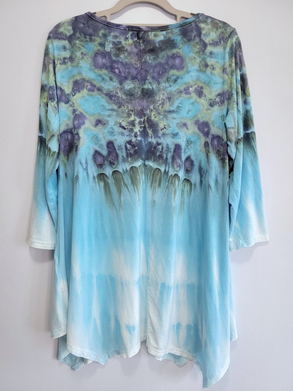M Rayon 3/4 Sleeve Tunic, Mystic Blue Gravity