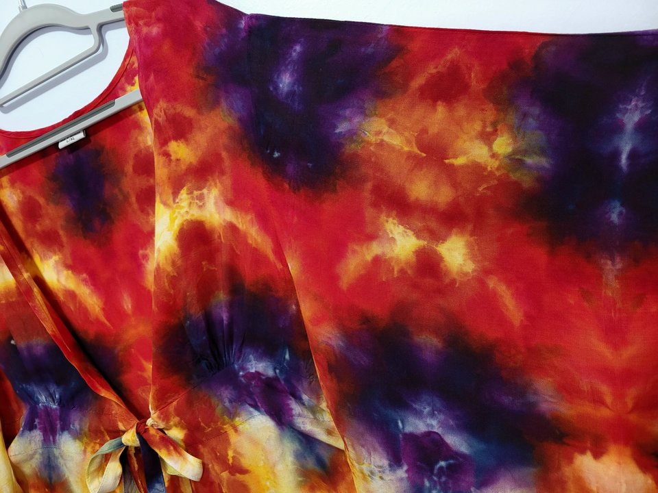 L/XL Kimono Sleeve Top, Orchid Flame