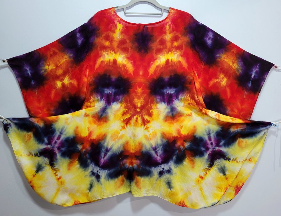L/XL Kimono Sleeve Top, Orchid Flame