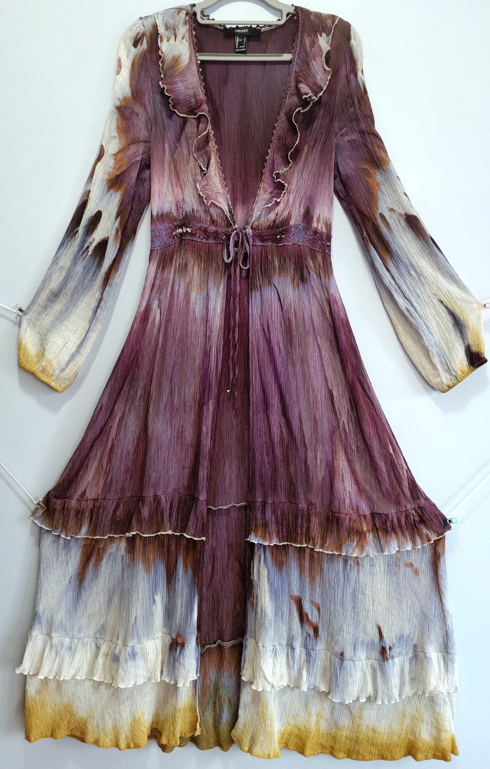 S/M Ruffled Duster, Antique Plum