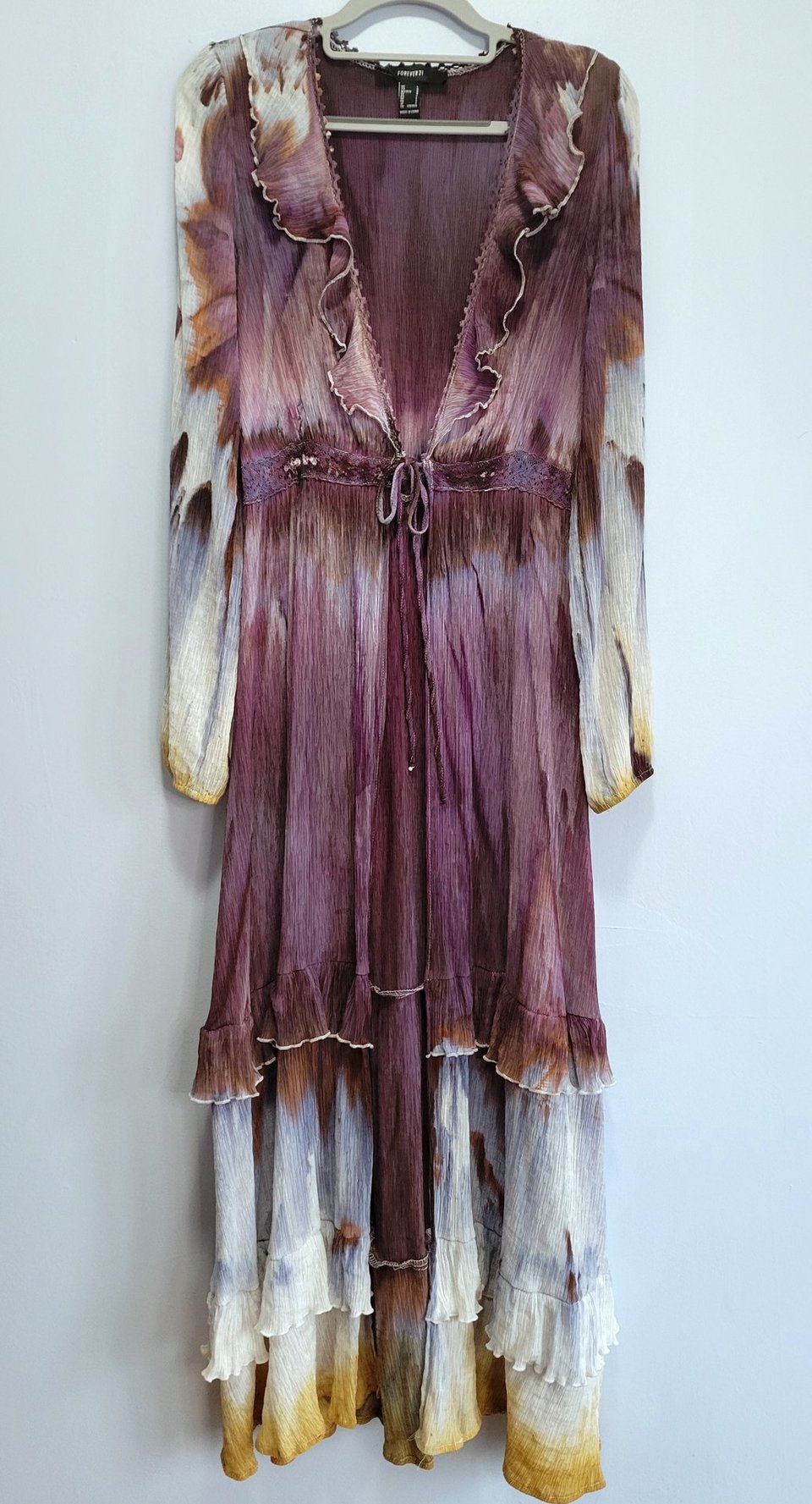 S/M Ruffled Duster, Antique Plum