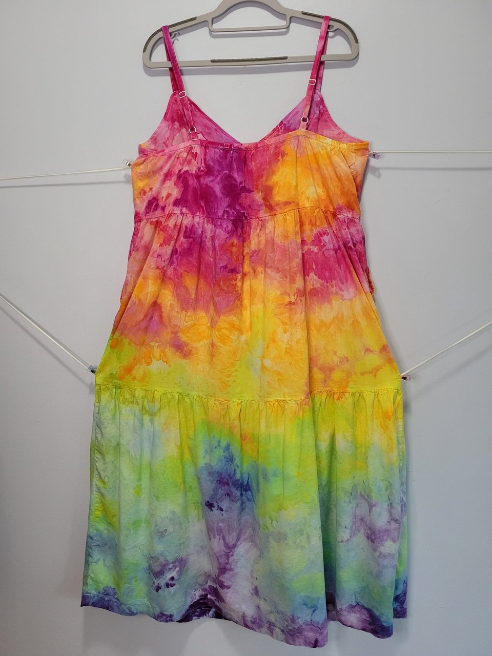 L Cami Maxi Dress, Rainbow Watercolor