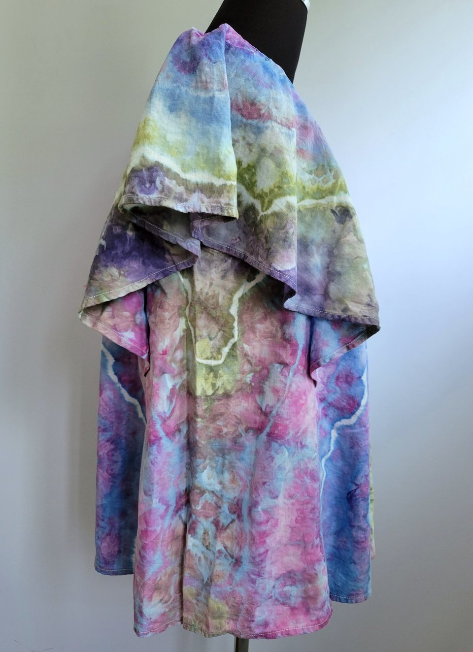 XXL Tall Linen Flutter Sleeve Top, Garden Geode