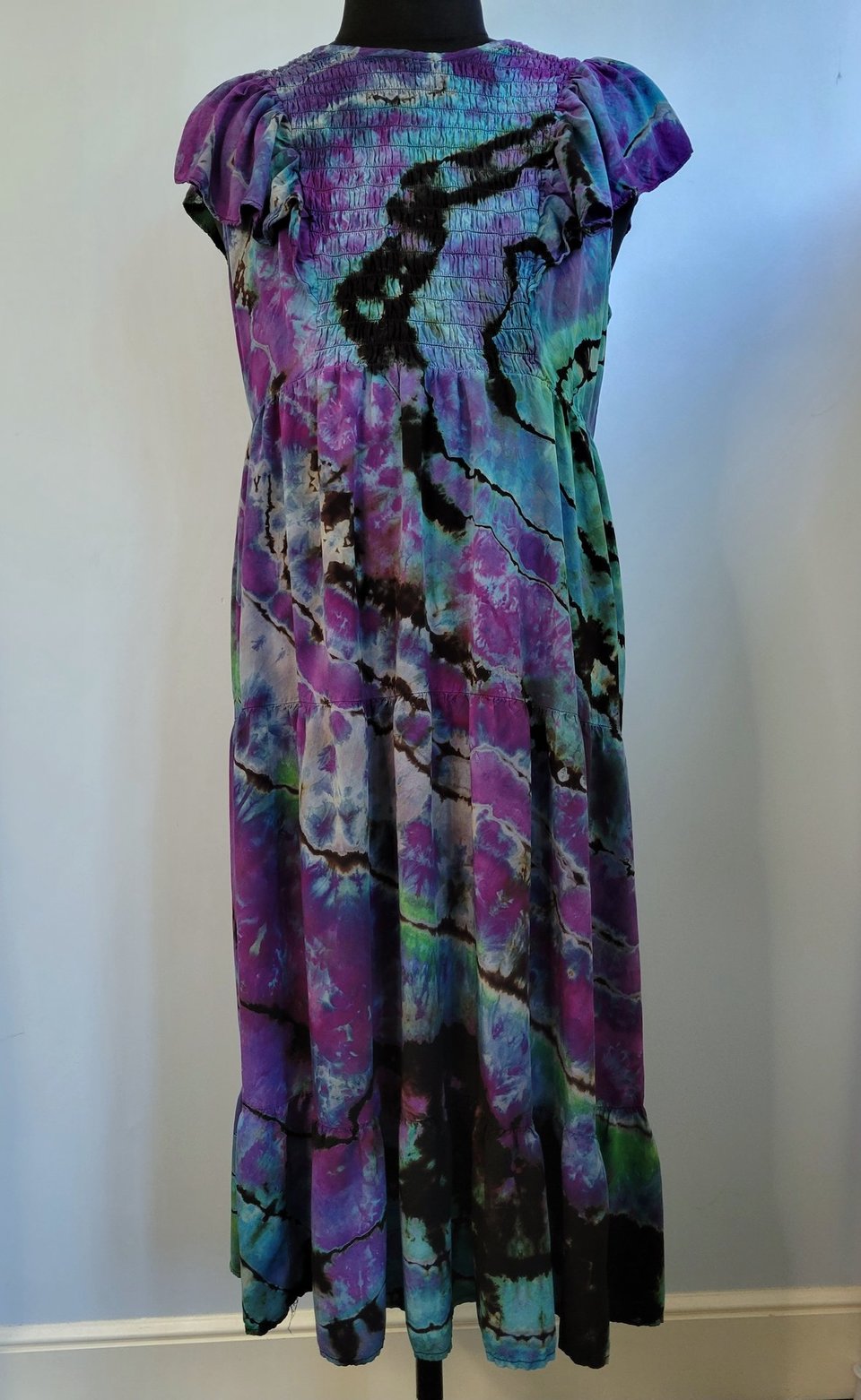 XL Flutter Sleeve Dress, Abalone
