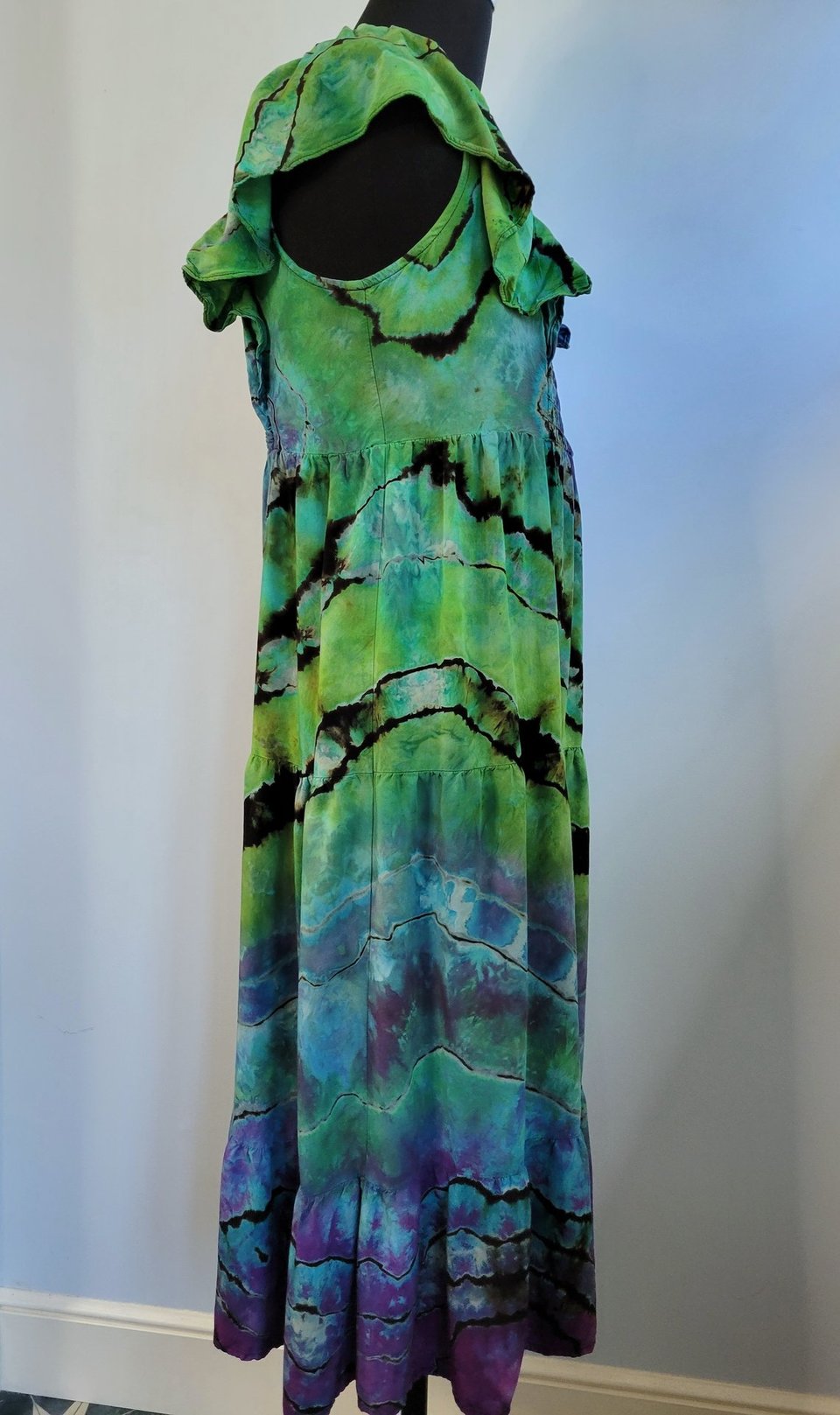 L Flutter Sleeve Dress, Abalone