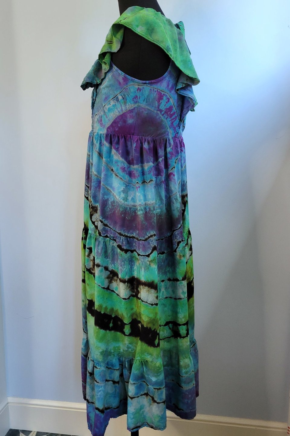 L Flutter Sleeve Dress, Abalone