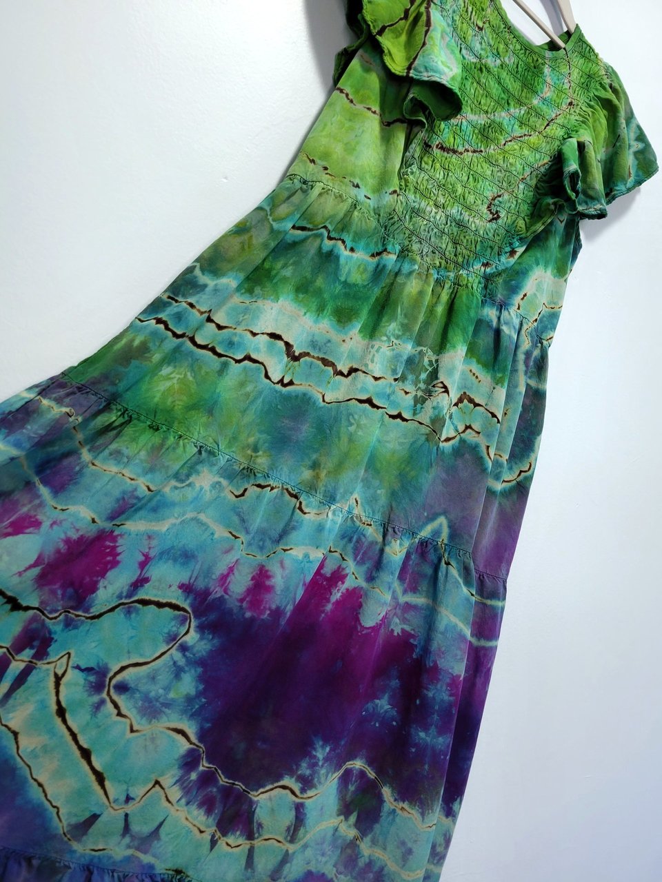 S Flutter Sleeve Dress, Abalone