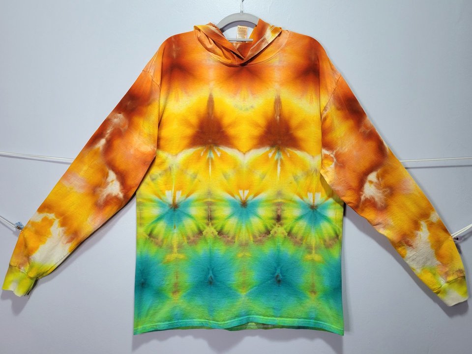 L Hooded T-shirt, Fall Shibori