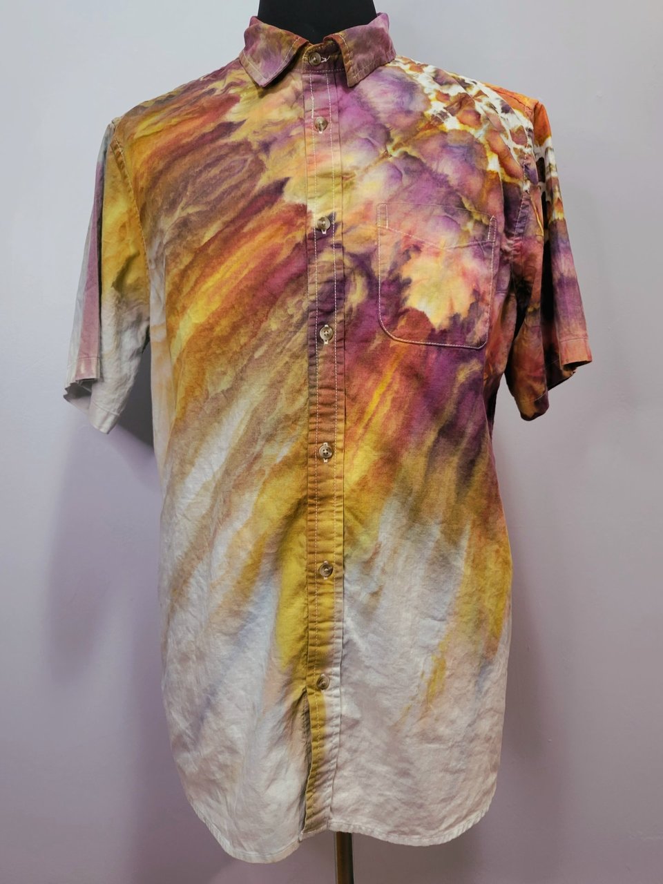 L Tall Linen Blend Shirt, Fall Mandala