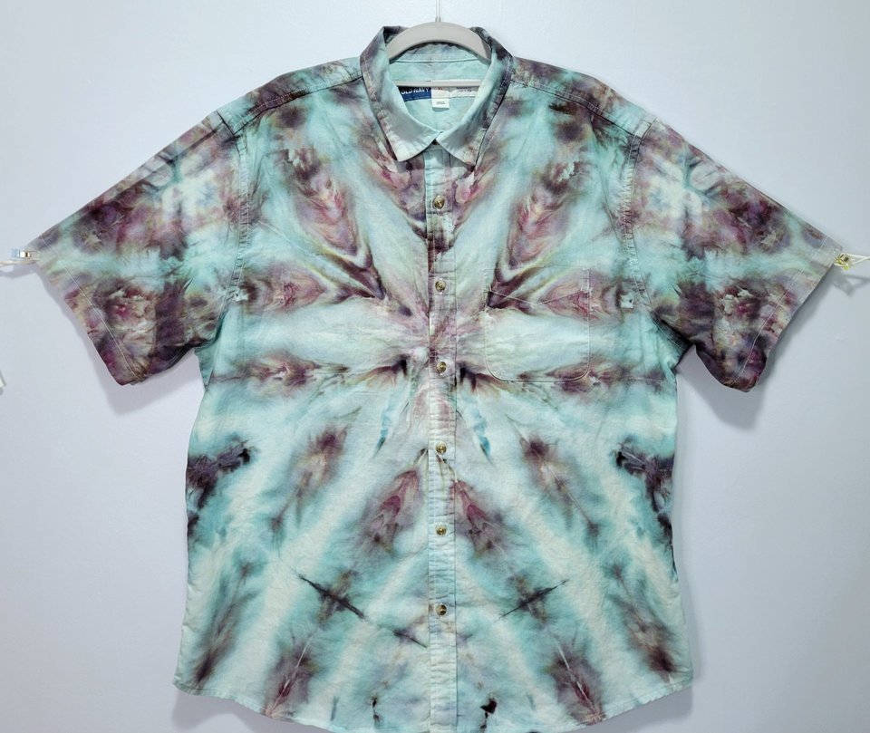 XL Men's Linen Blend Shirt, Stormy Farnsburst.