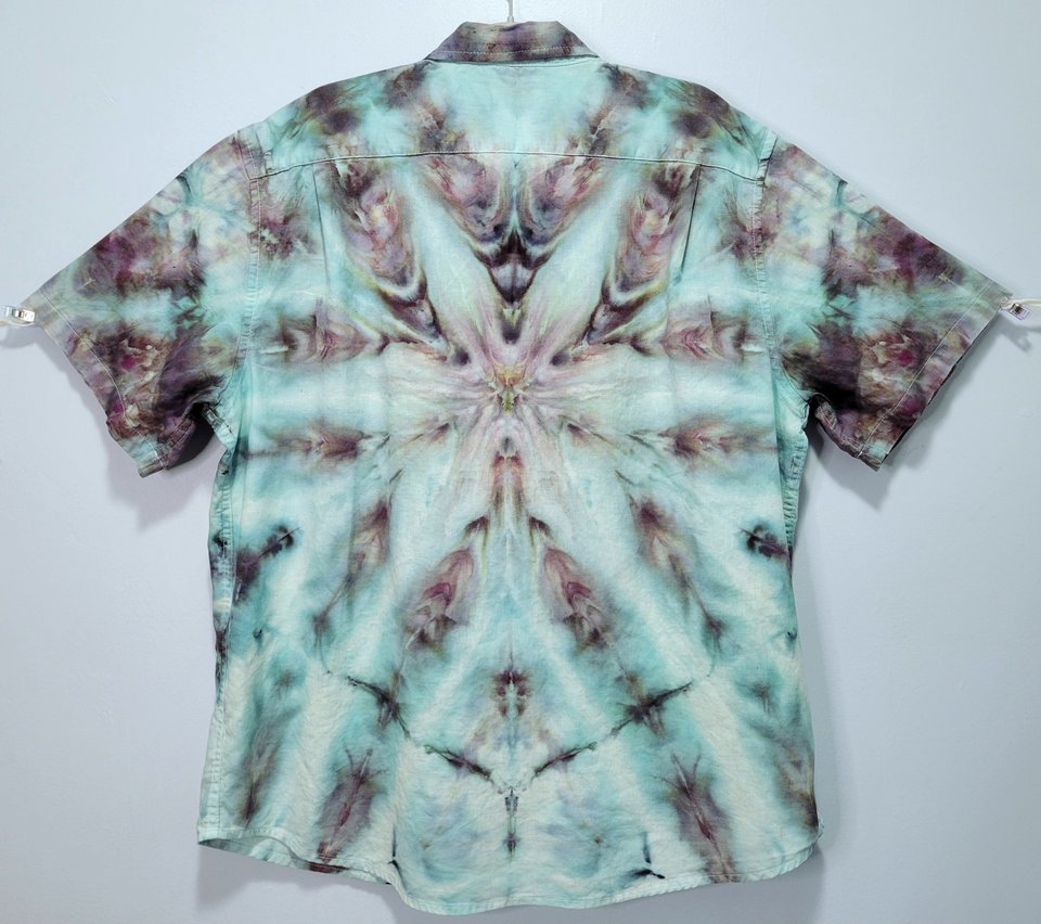 XL Men's Linen Blend Shirt, Stormy Farnsburst.