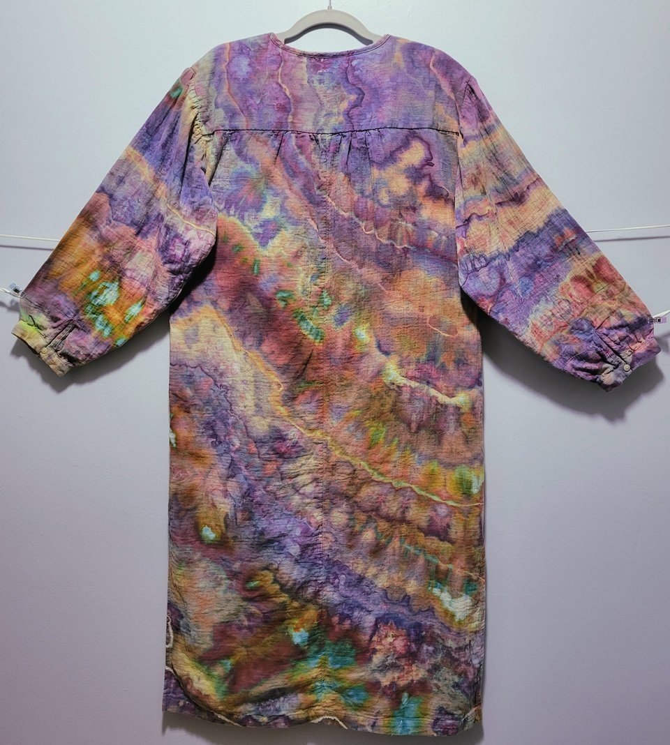 M/L Double Gauze Dress, Strawberry Dragon