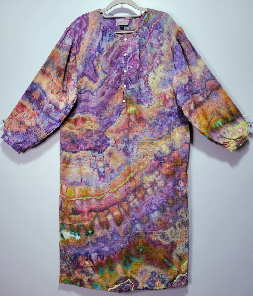 M/L Double Gauze Dress, Strawberry Dragon