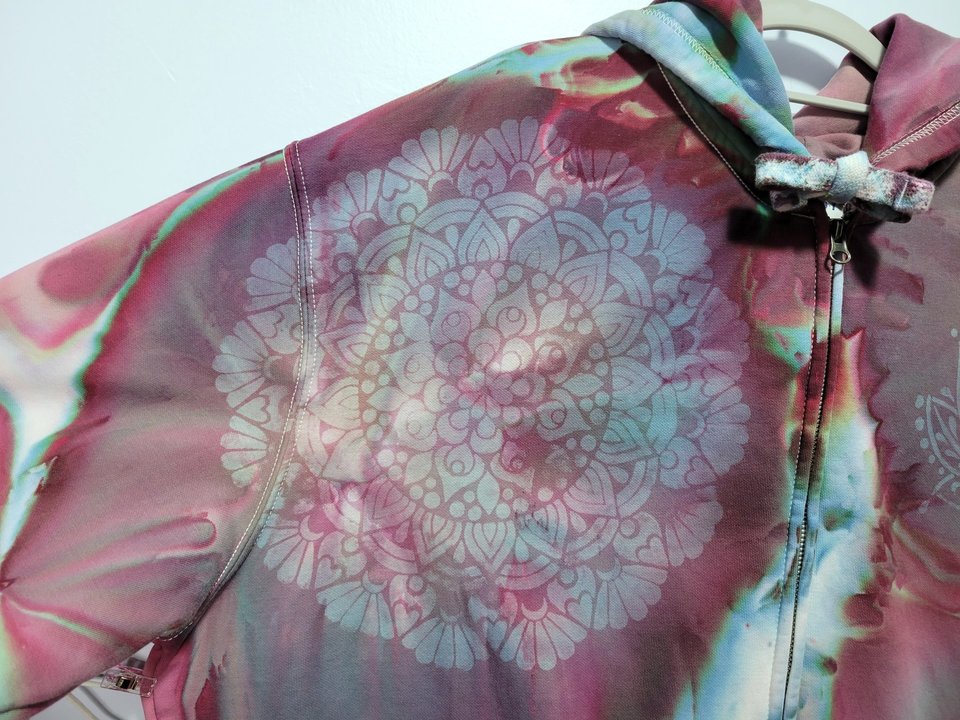 XXL Zip-Up Hoodie, Spicy Mandala Skies