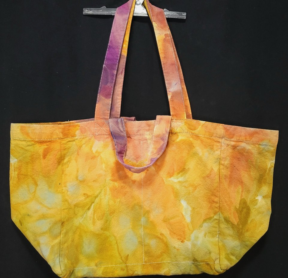 Tote Bag, Gold & Chartreuse