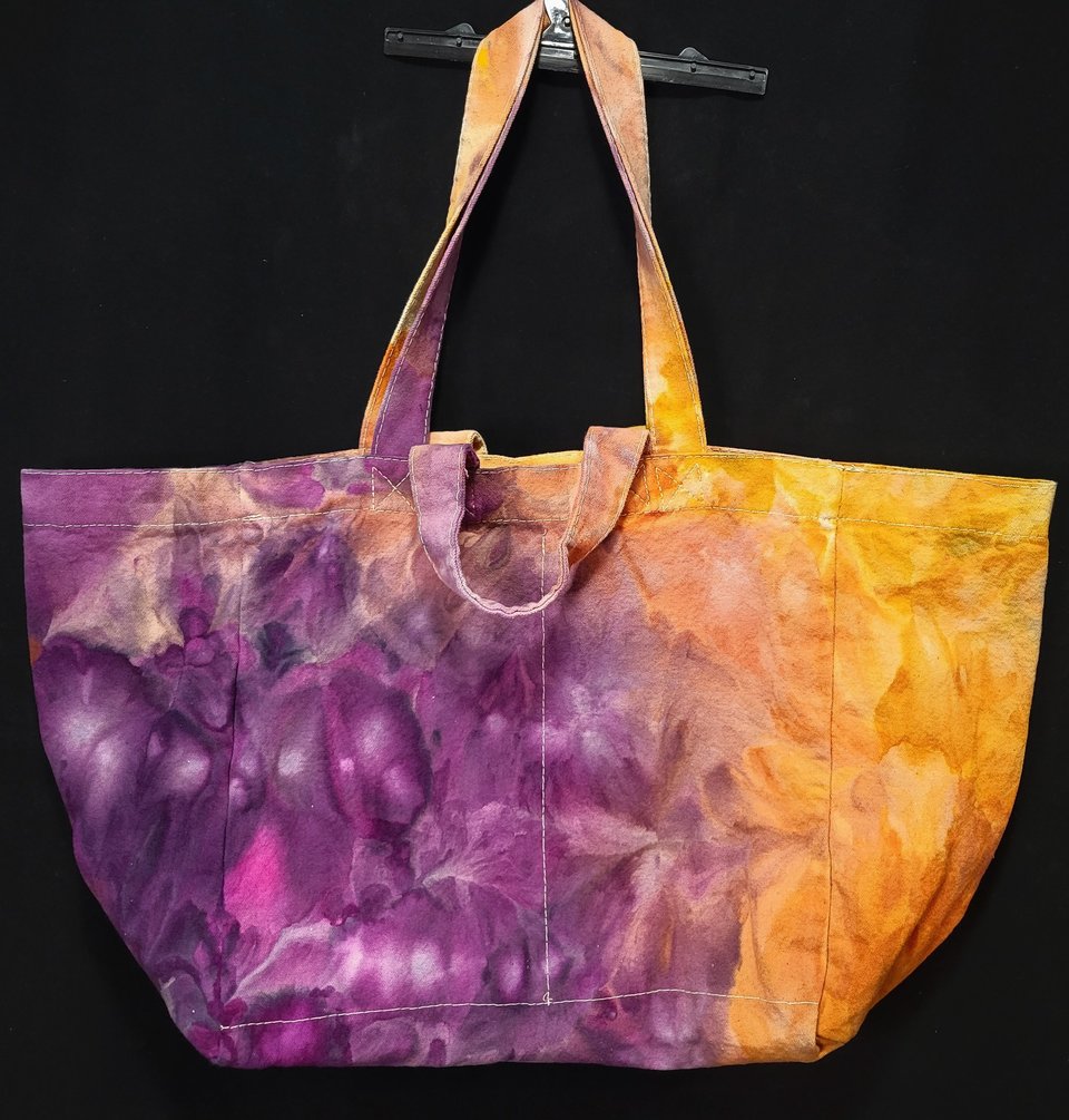 Tote Bag, Eggplant & Terracotta