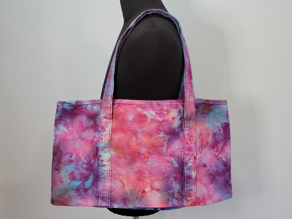Canvas Tote, Fuchsia Watercolor