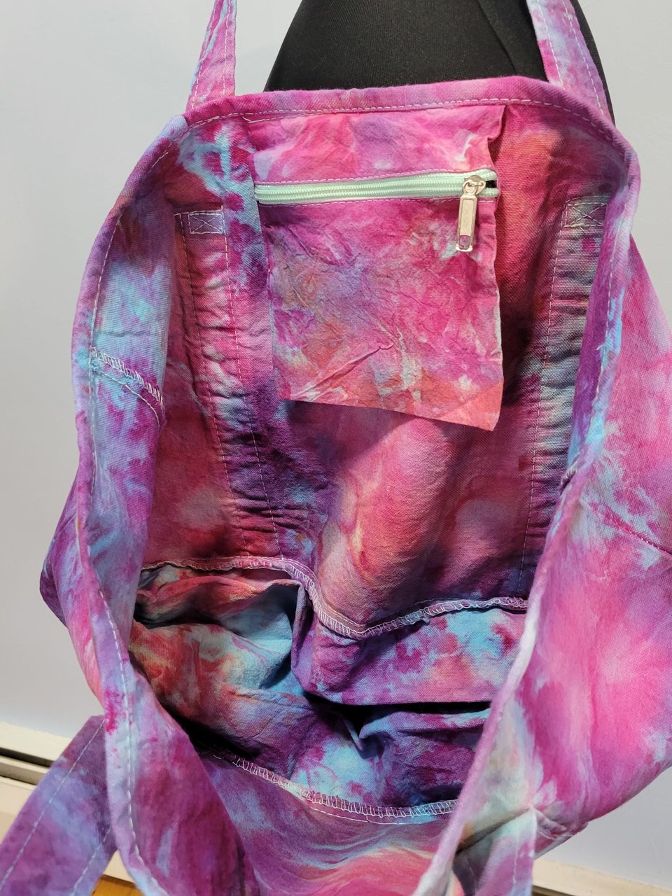 Canvas Tote, Fuchsia Watercolor
