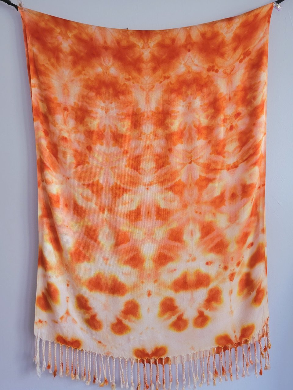 Shawl, Viscose, Flamingo Shibori