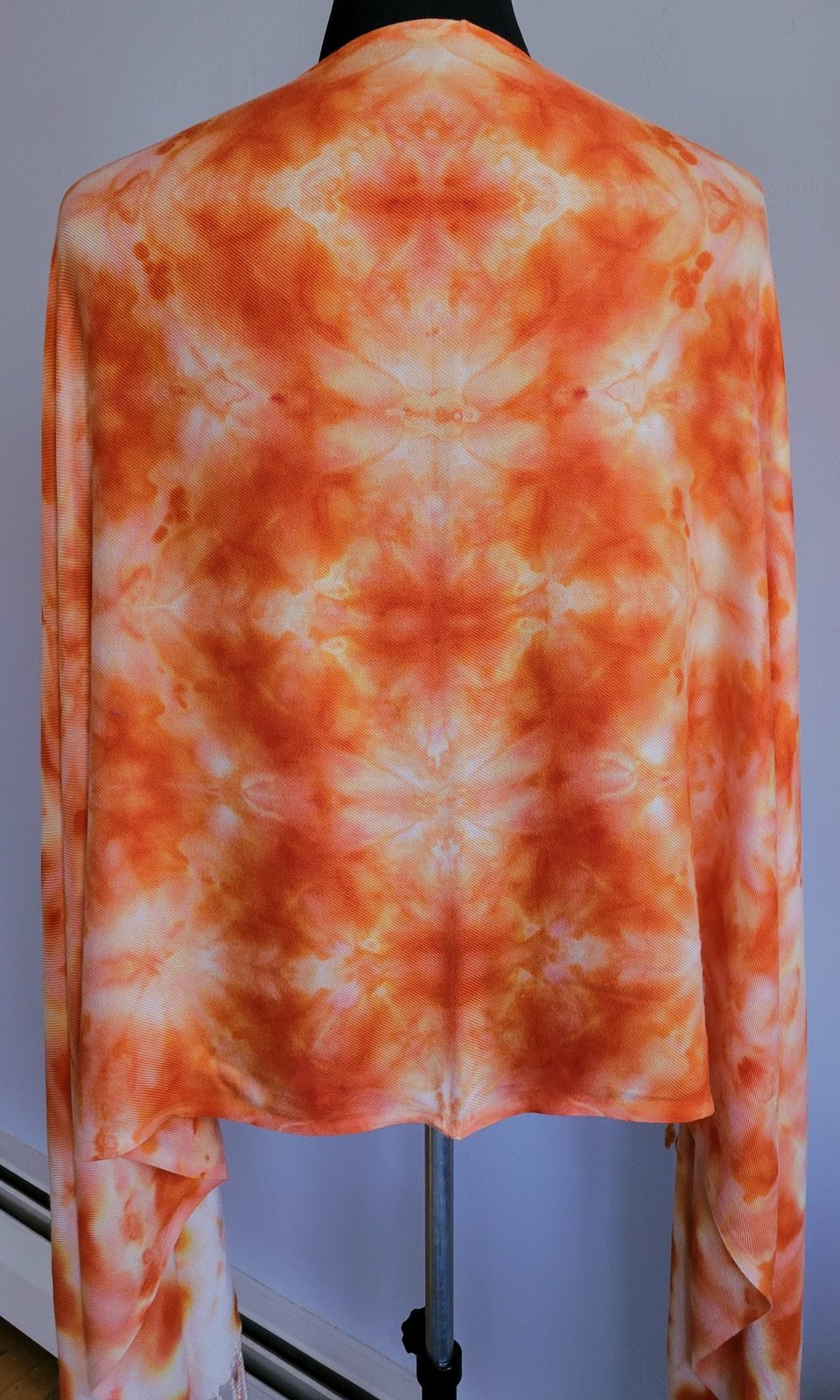 Shawl, Viscose, Flamingo Shibori