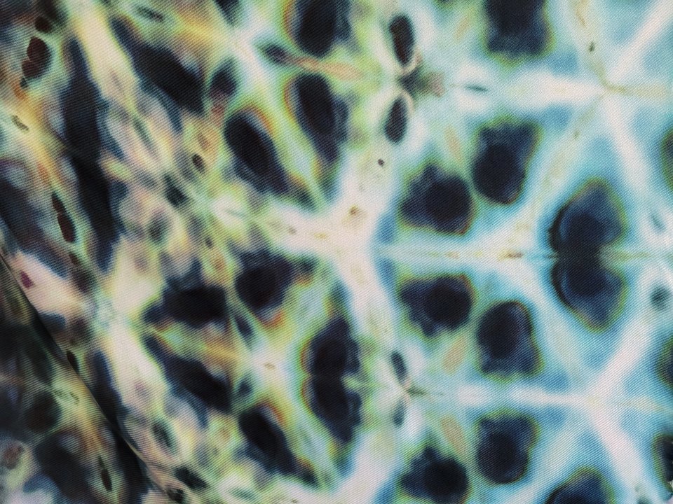 Shawl, Viscose, Dark Teal Shibori