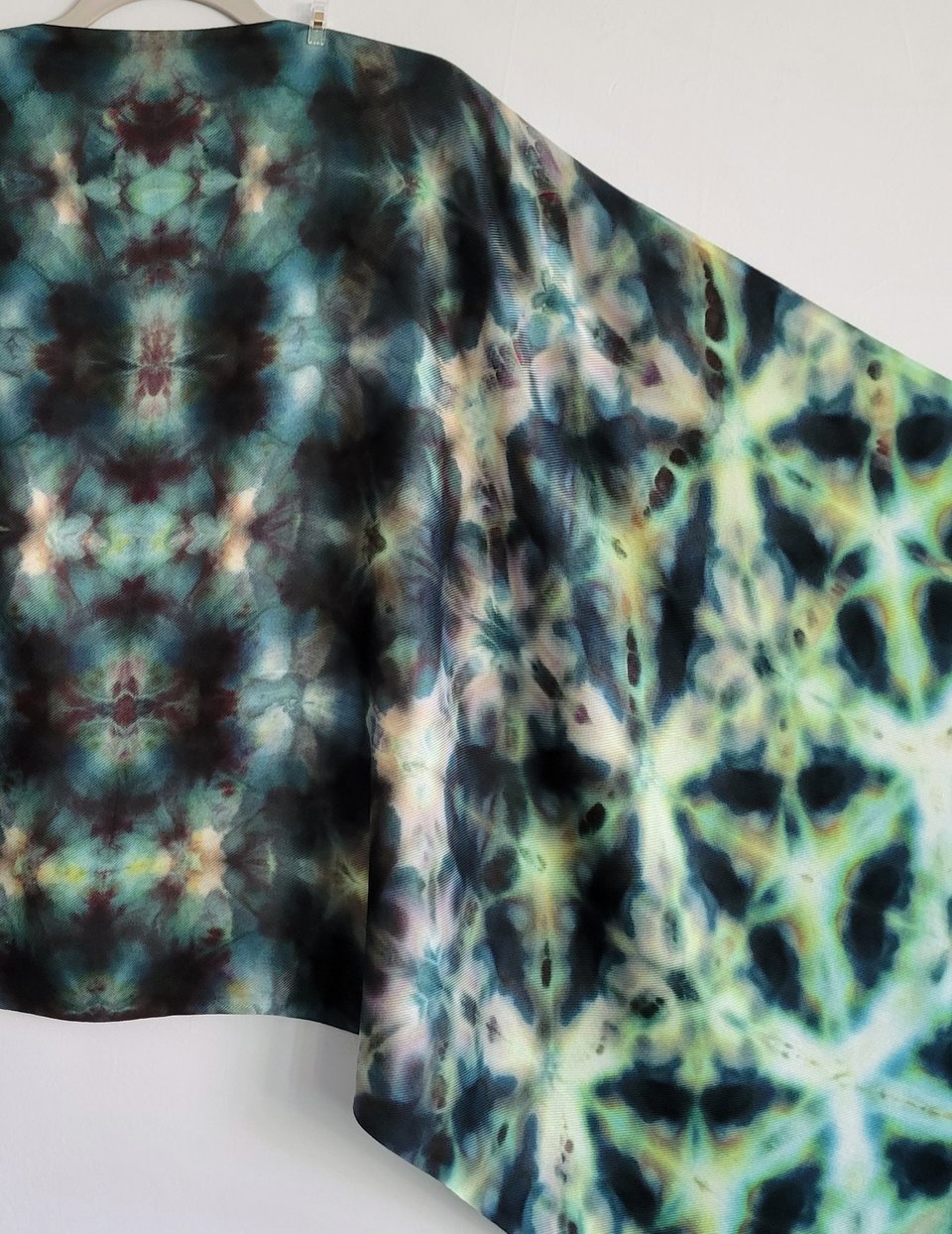 Shawl, Viscose, Dark Teal Shibori
