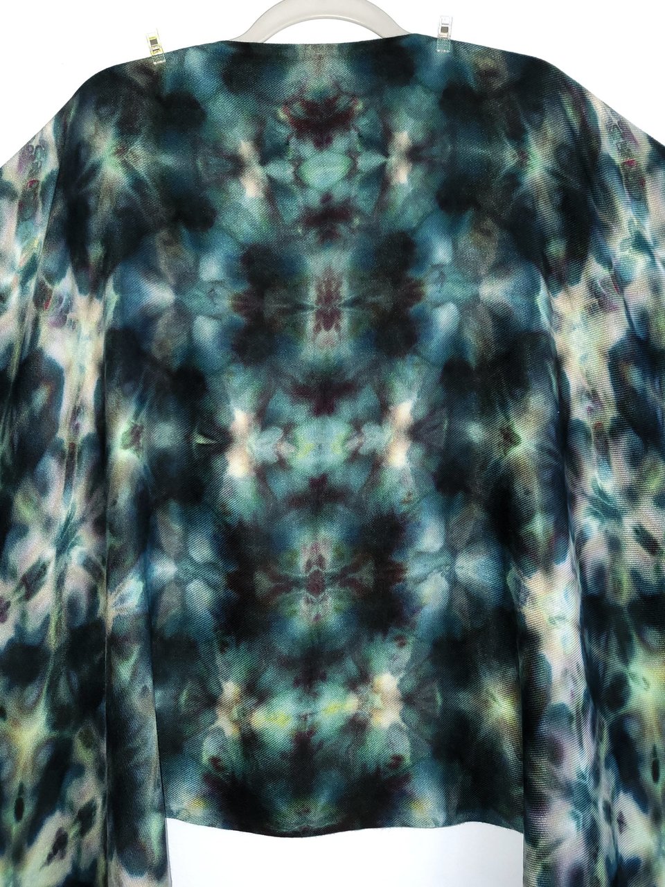 Shawl, Viscose, Dark Teal Shibori