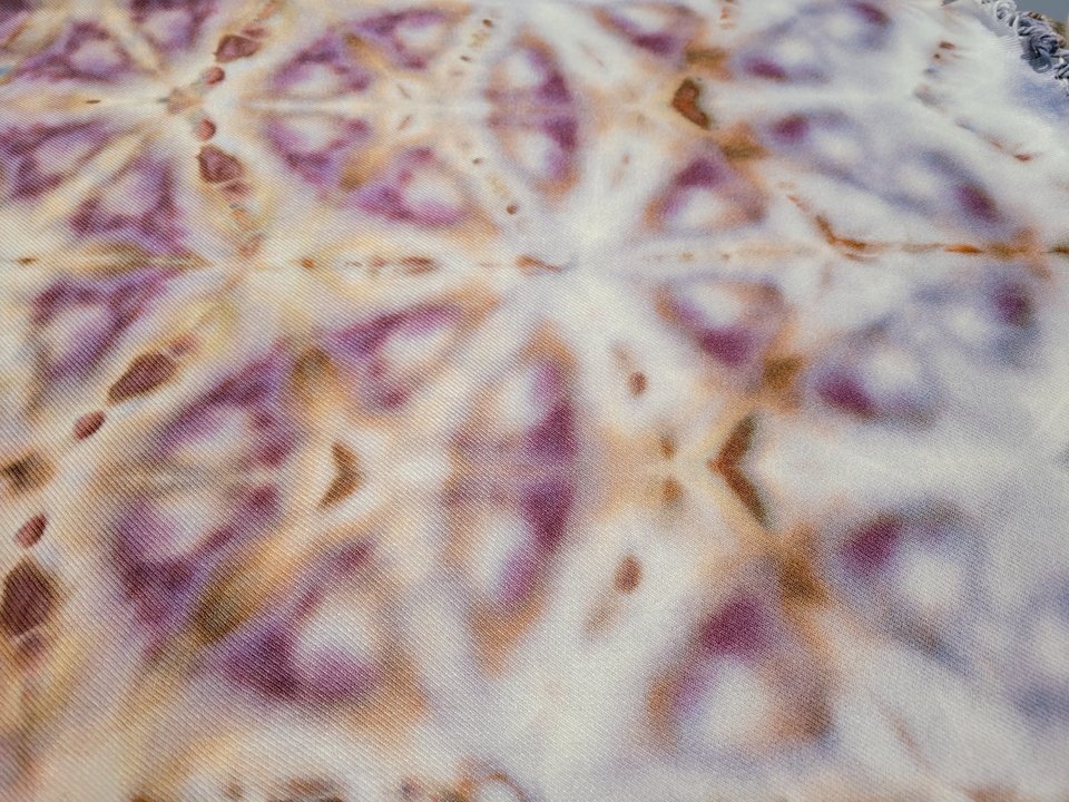 Shawl, Viscose, Dark Mauve Shibori