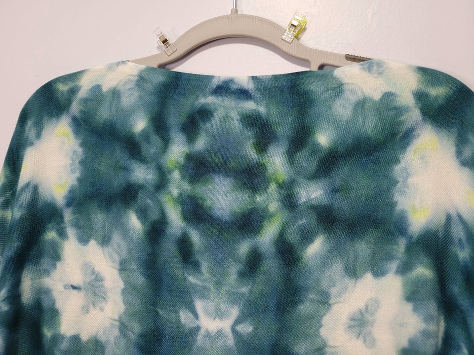 Shawl, Viscose, Teal Ocean Shibori