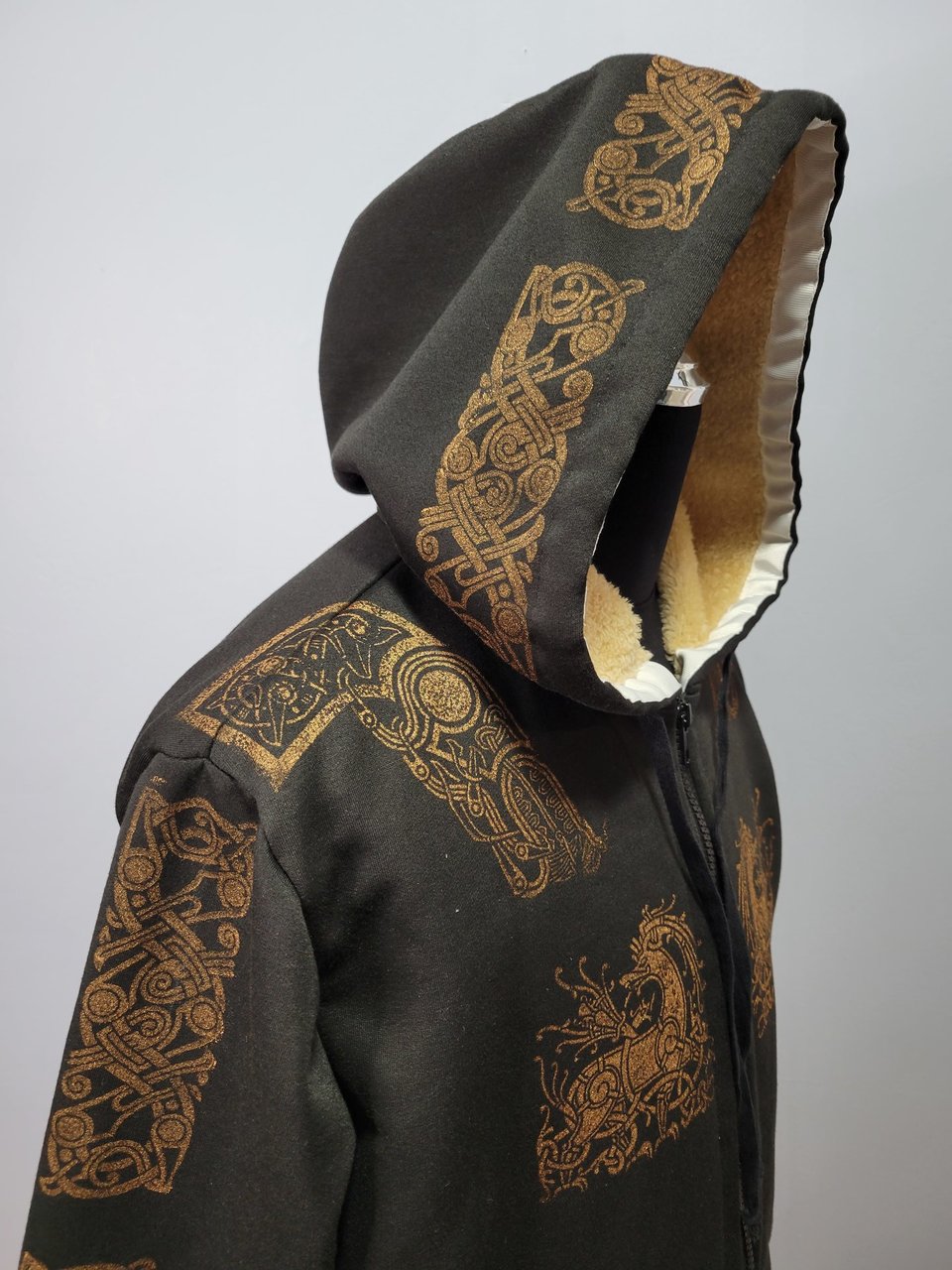 XL Zip Up Hoodie, Norse Printed