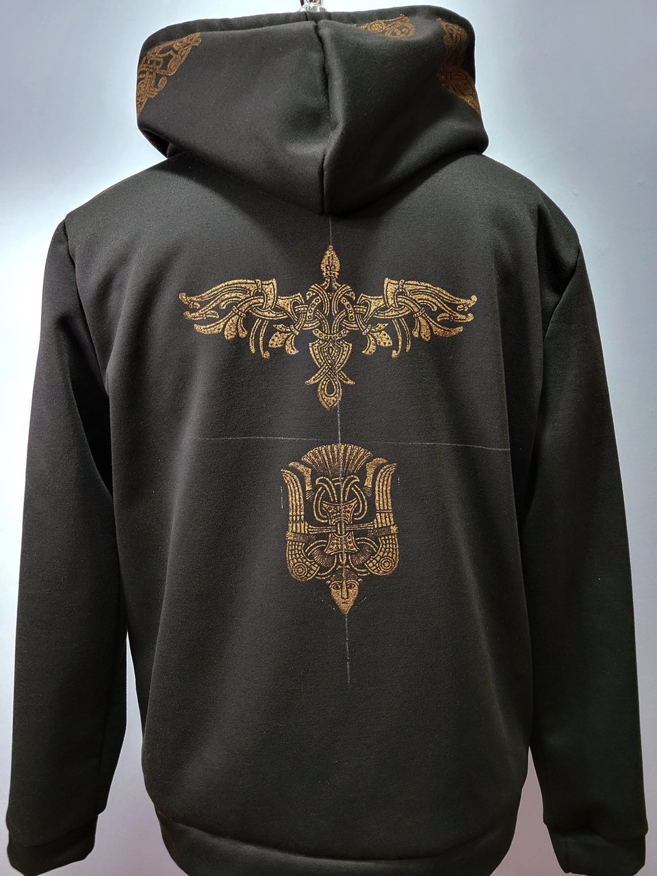 XL Zip Up Hoodie, Norse Printed
