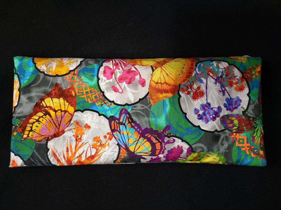 Eye Pillow, Orange & Jade Butterflies