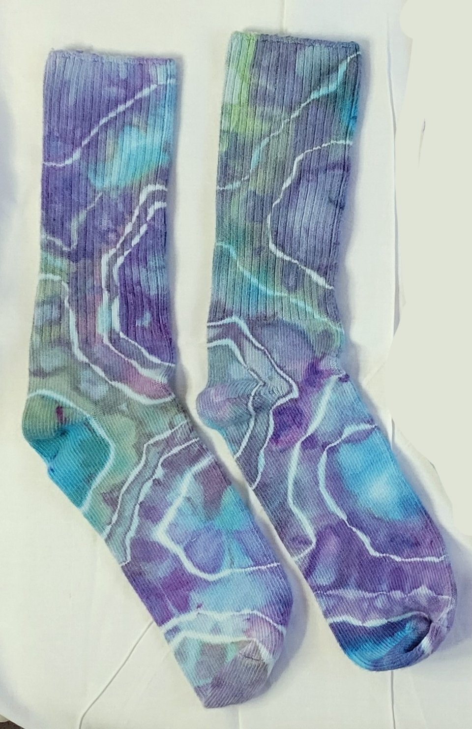 Bamboo Socks, size 9-11, Periwinkle Geode