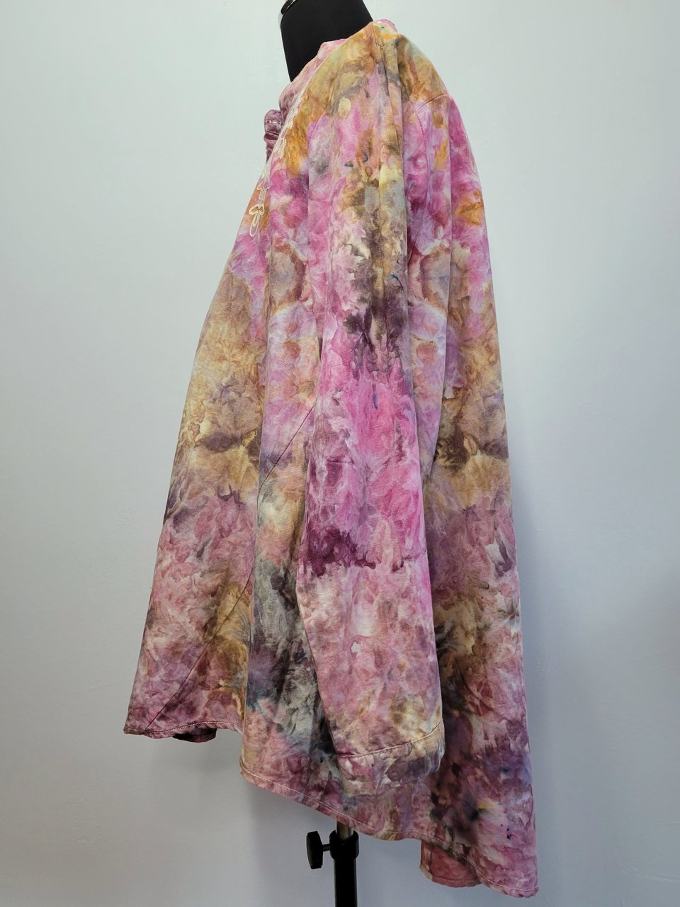 2XL Linen Swing Shirt with Embroidery, Flamingo Watercolor