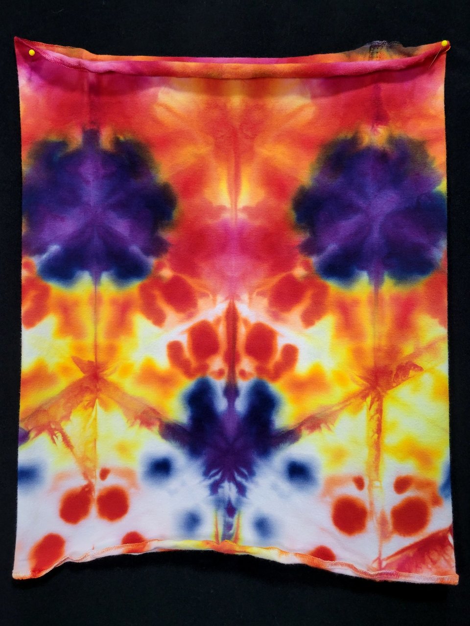 Neck Gaiter, Iris & Fire Shibori