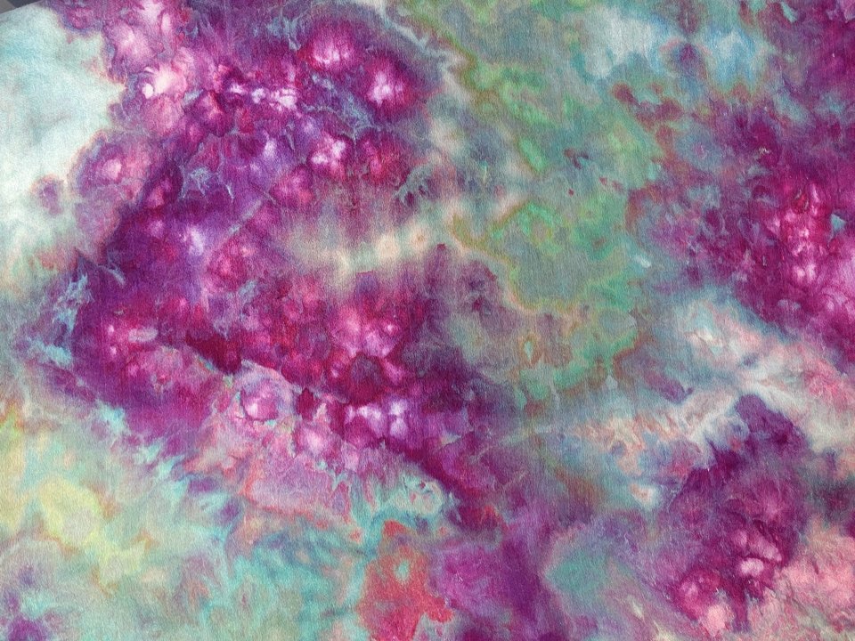 Shawl, Bamboo, Strawberry Skies Watercolor