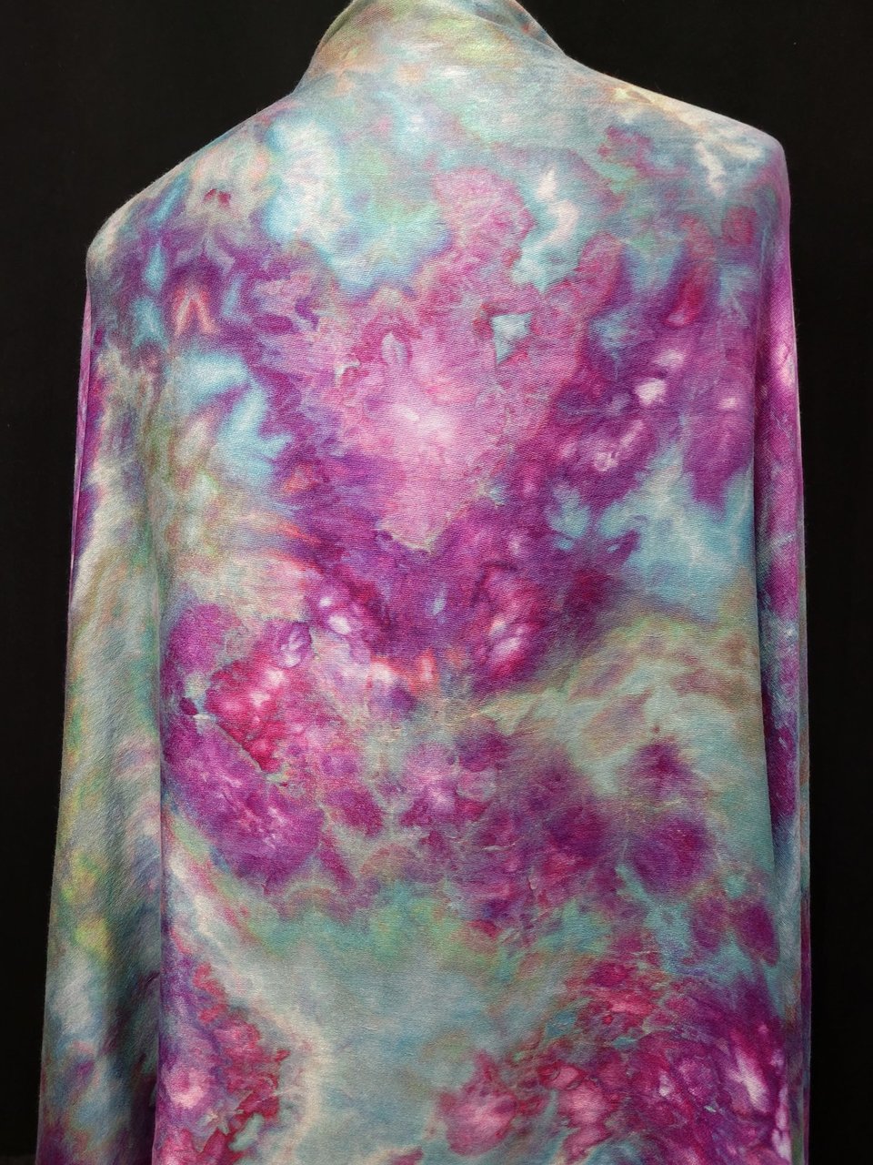 Shawl, Bamboo, Strawberry Skies Watercolor