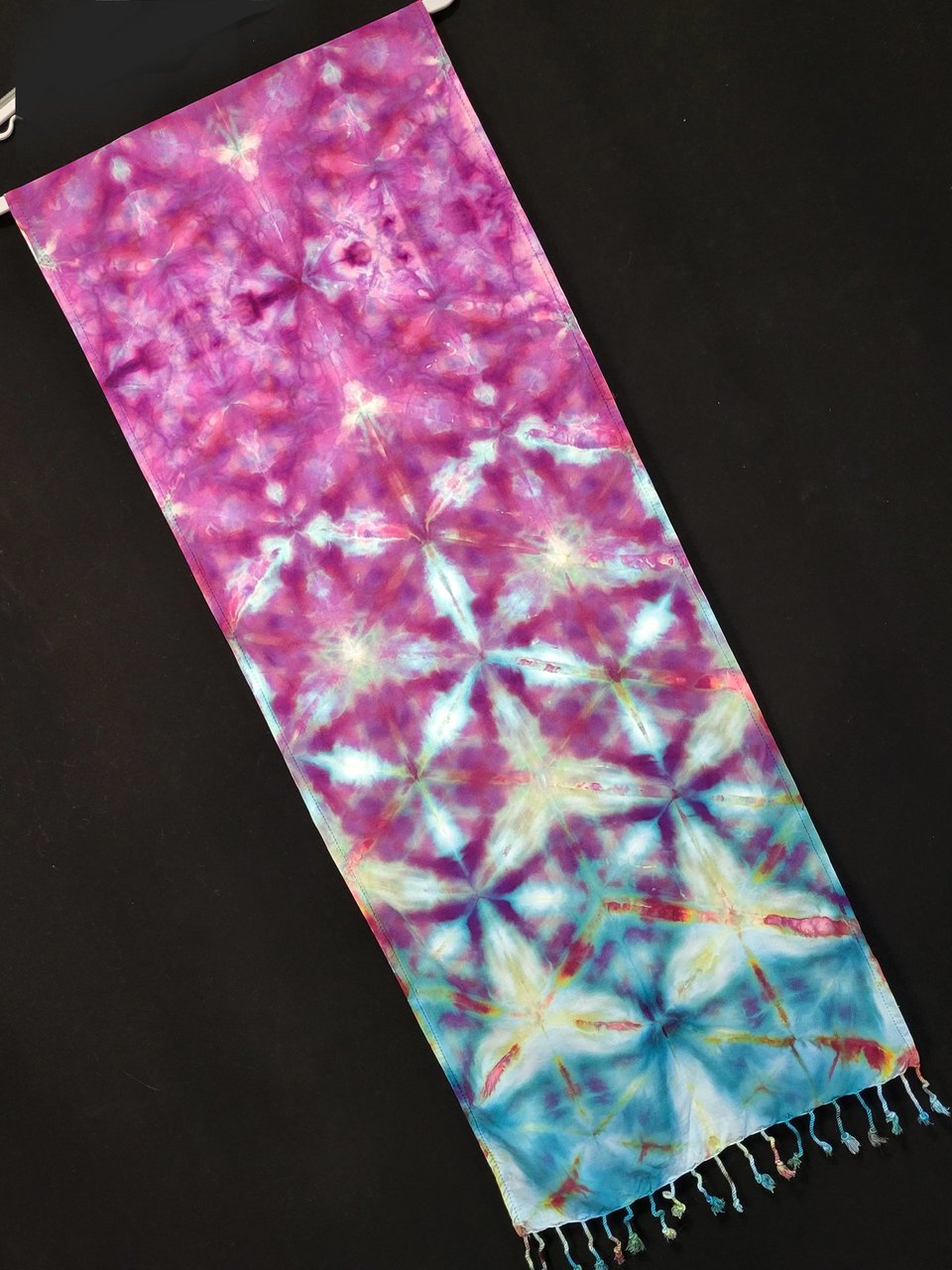 Scarf, Bamboo, Strawberry Skies Shibori