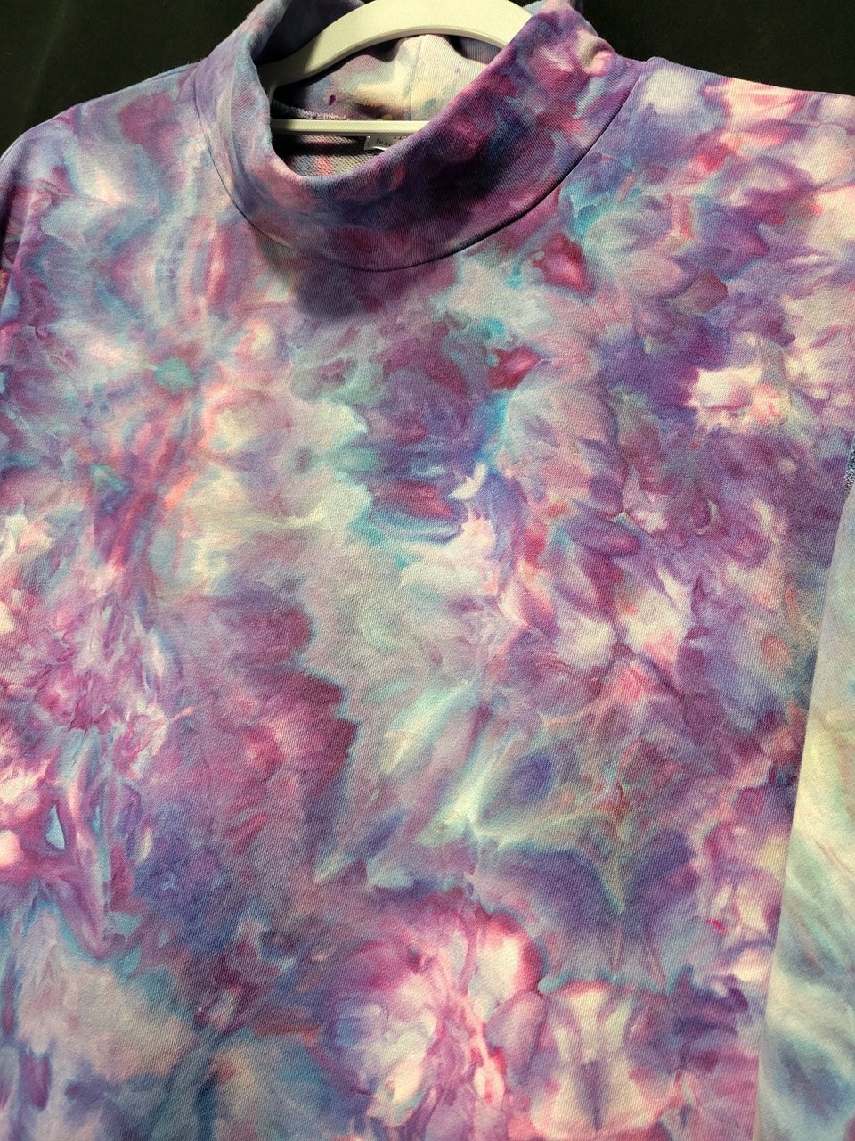 XL/2XL Mock Neck French Terry Pullover, Strawberry Skies