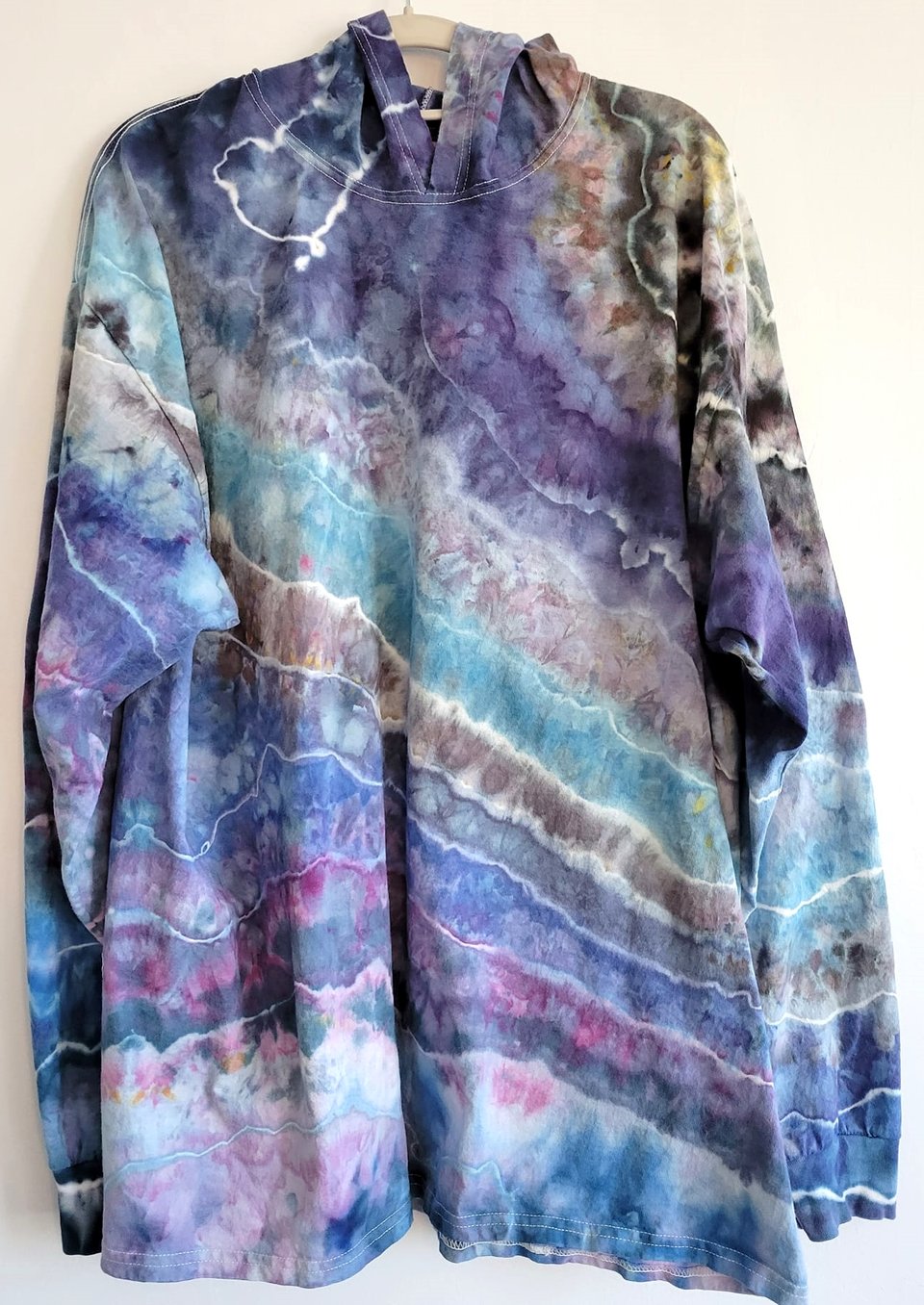 2XL Hoodie T-shirt, Blue Geode