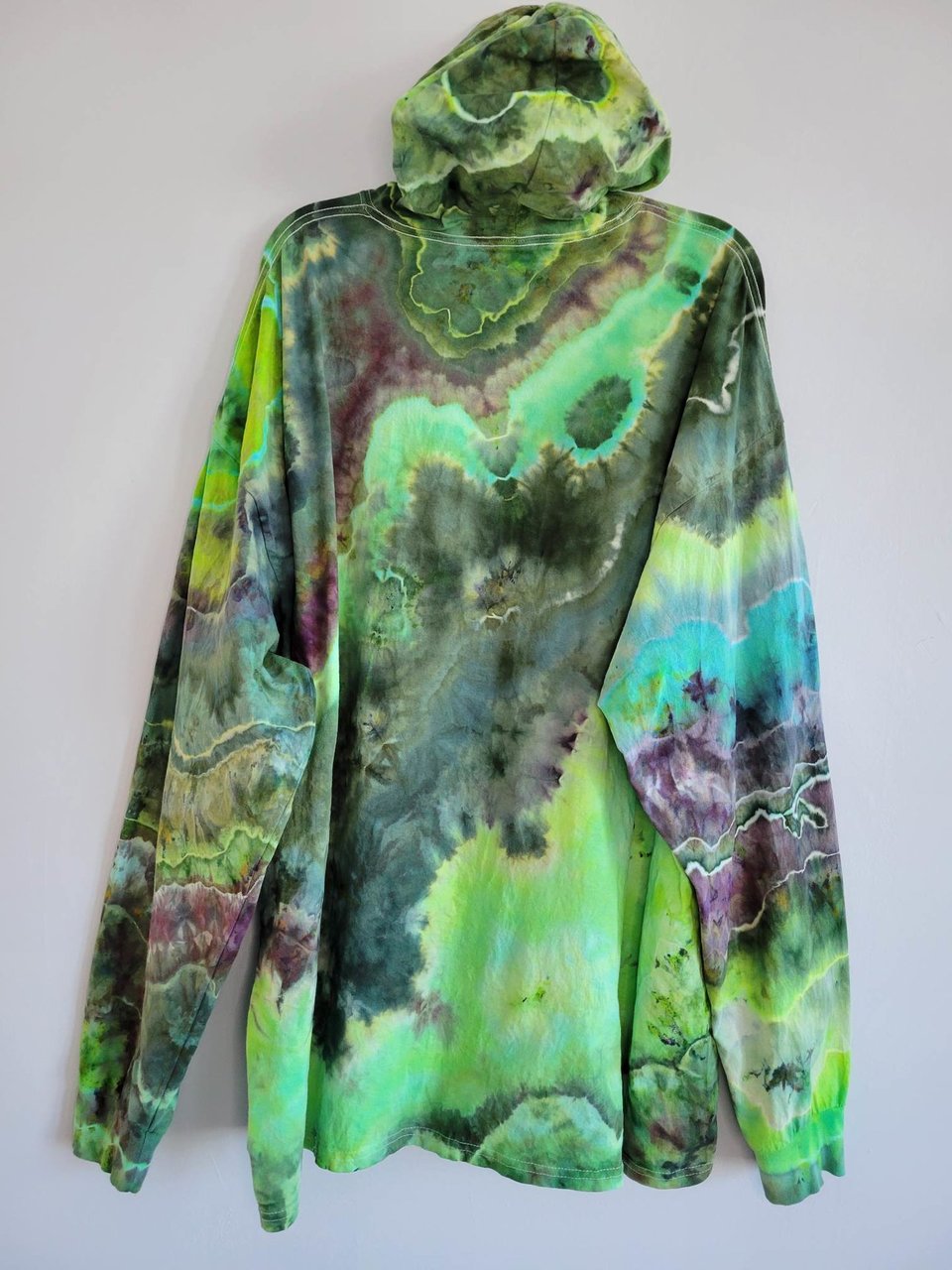3XL Hoodie T-shirt, Green Geode