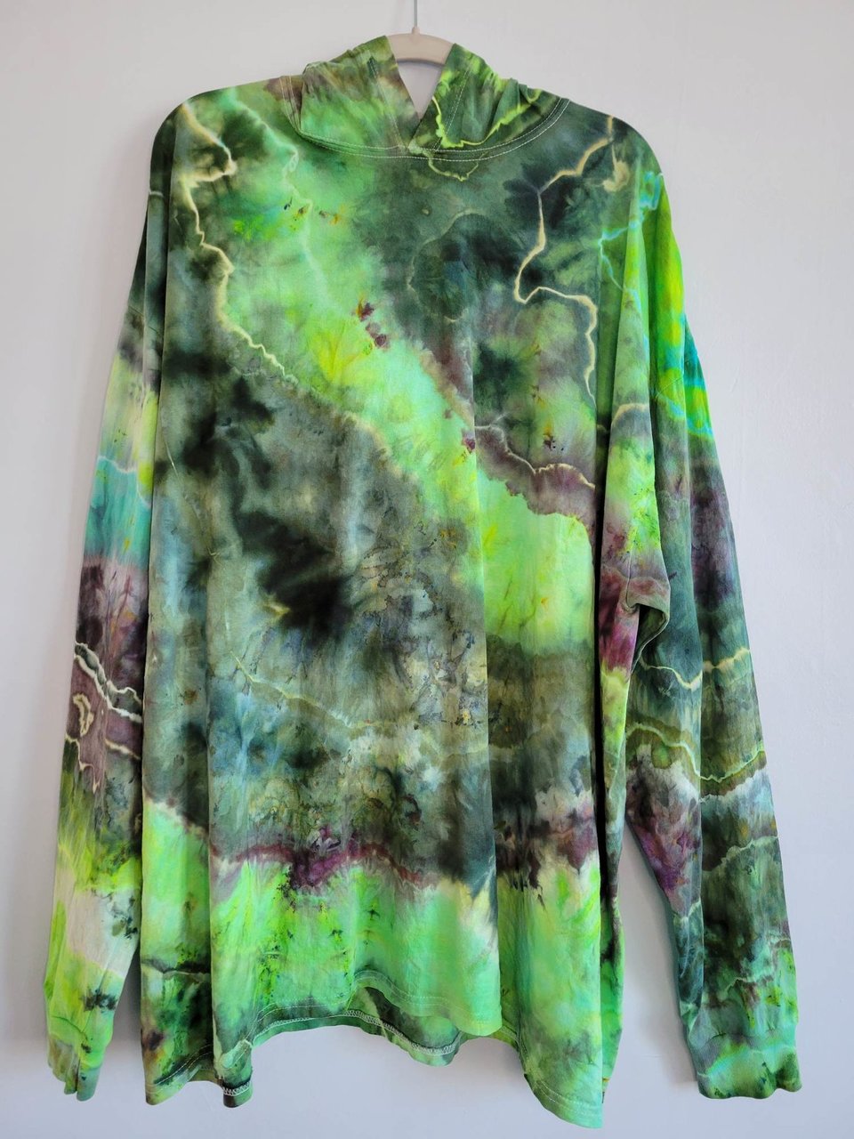 3XL Hoodie T-shirt, Green Geode