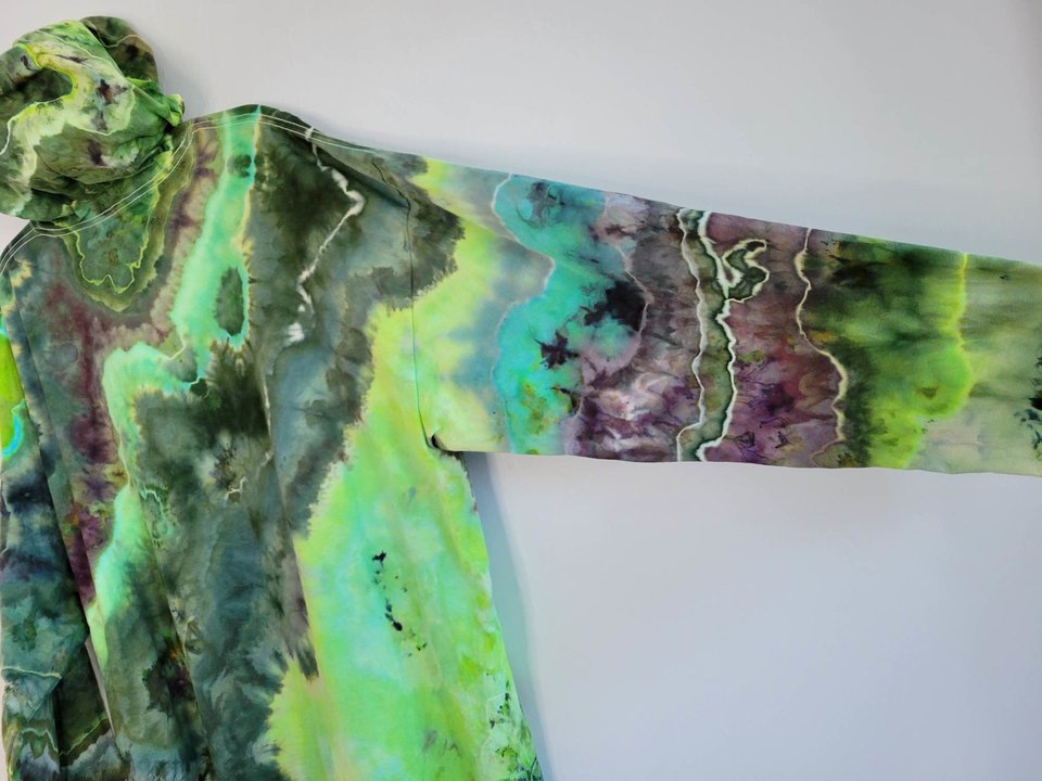 3XL Hoodie T-shirt, Green Geode