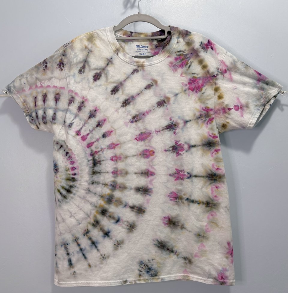 L Short Sleeve T-Shirt, Pale Gray Ripple