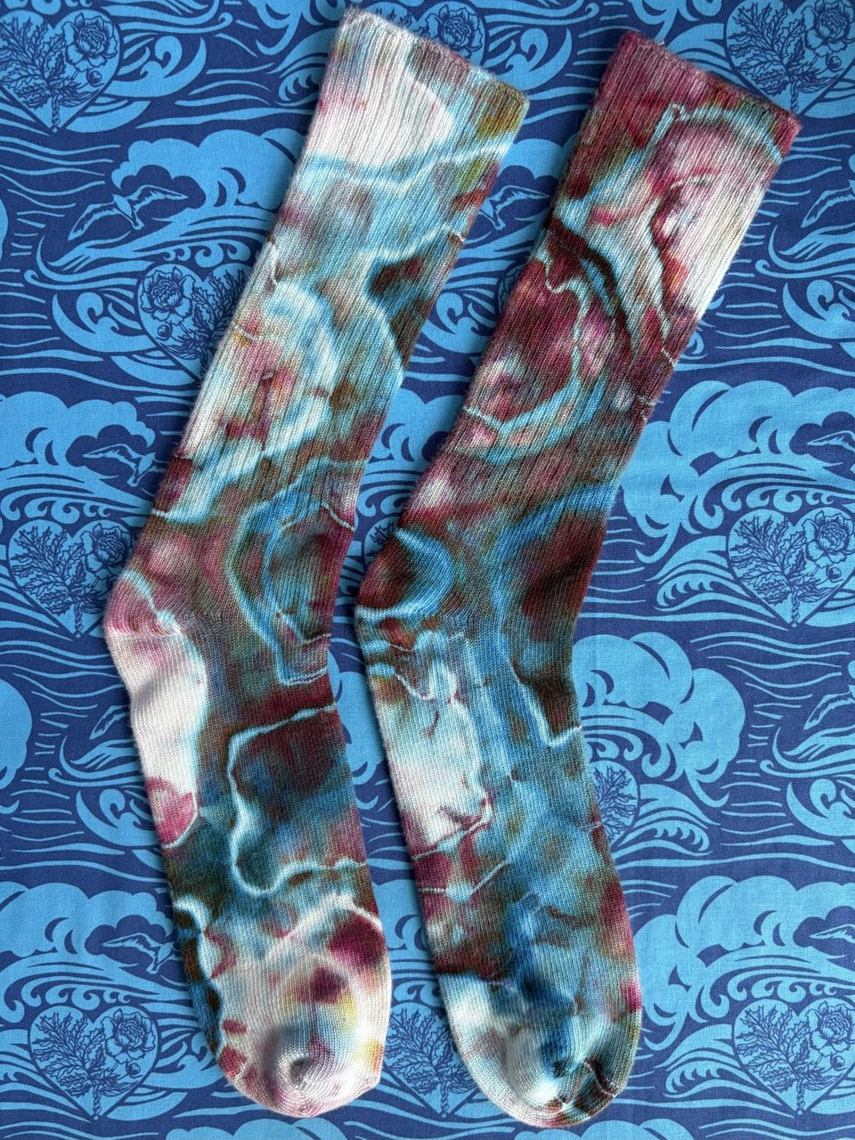 Bamboo Crew Socks, Size 9-11, Stormy Geode