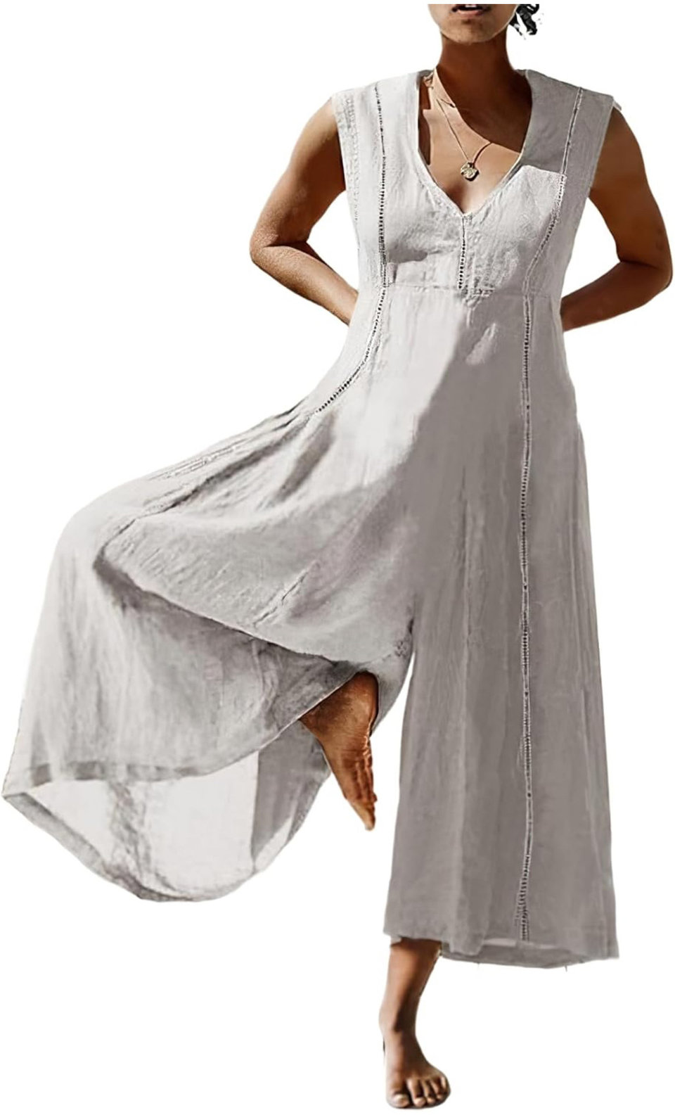 XXL Sleeveless Palazzo Jumper, Night Garden